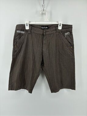 Paul Smith Men’s Brown Pinstripe Casual Shorts